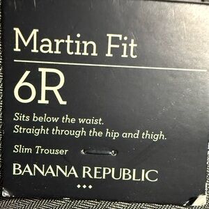 Banana Republic Martin Fit Slim Trousers Pants Gray Herringbone Stretch 6R NWT